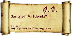 Gantner Valdemár névjegykártya